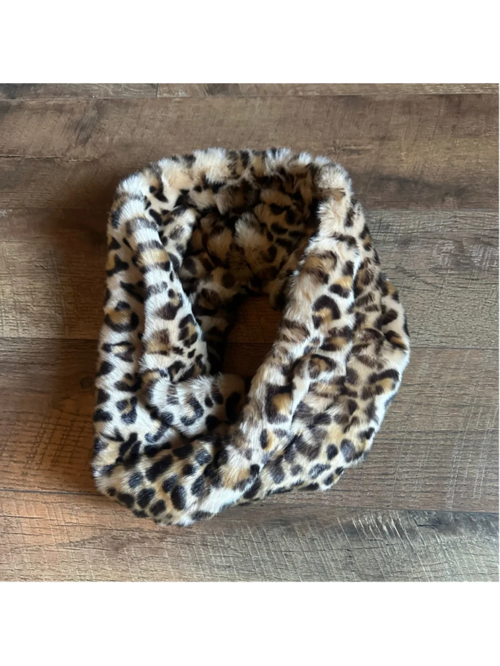 Women's Ann Taylor Leopard Print Faux Fur Infinity Scarf One Size Beige Black